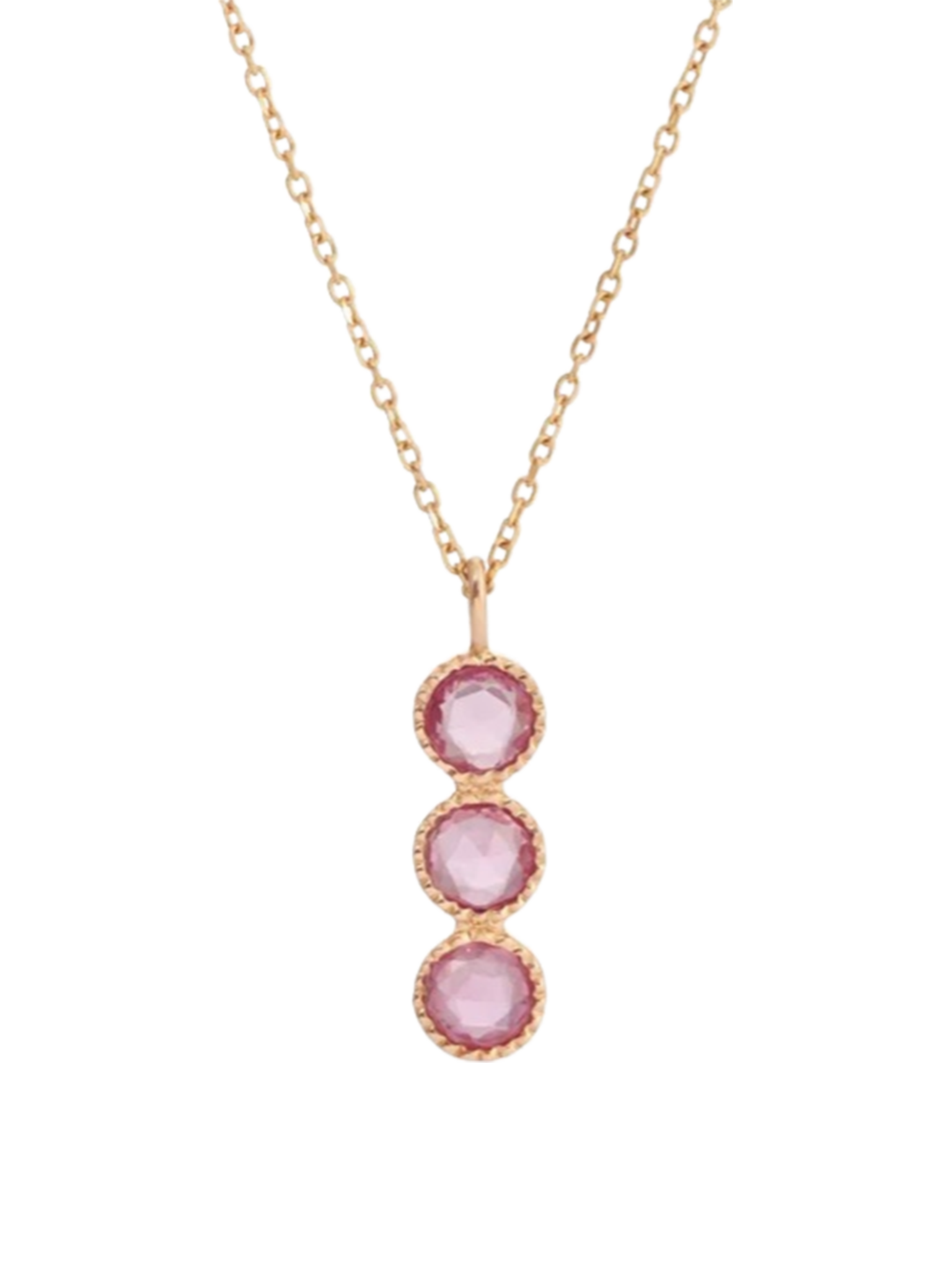 Pink sapphire mazurka necklace